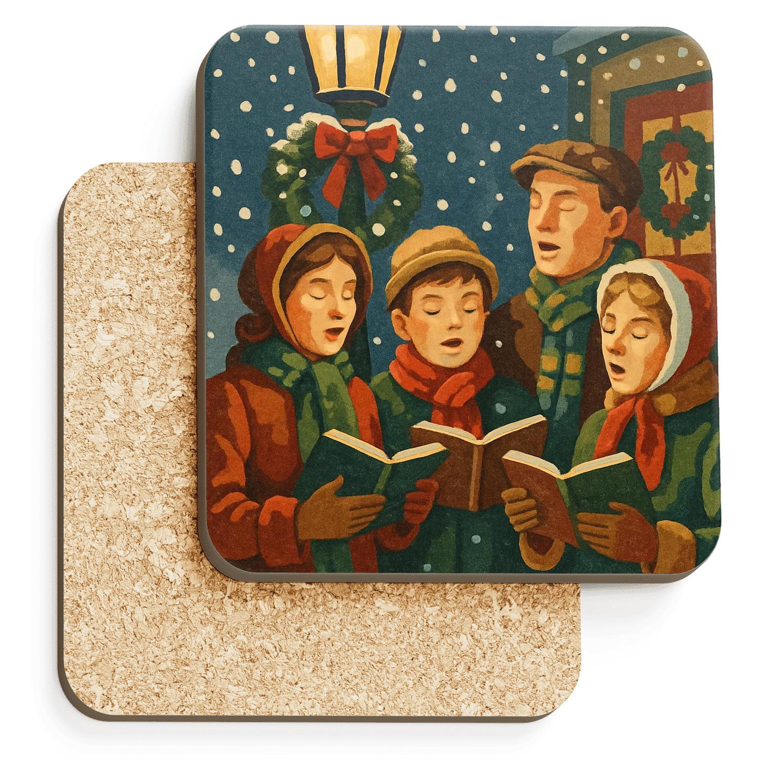 Snowglobe Choir Night decorative beverage coasters