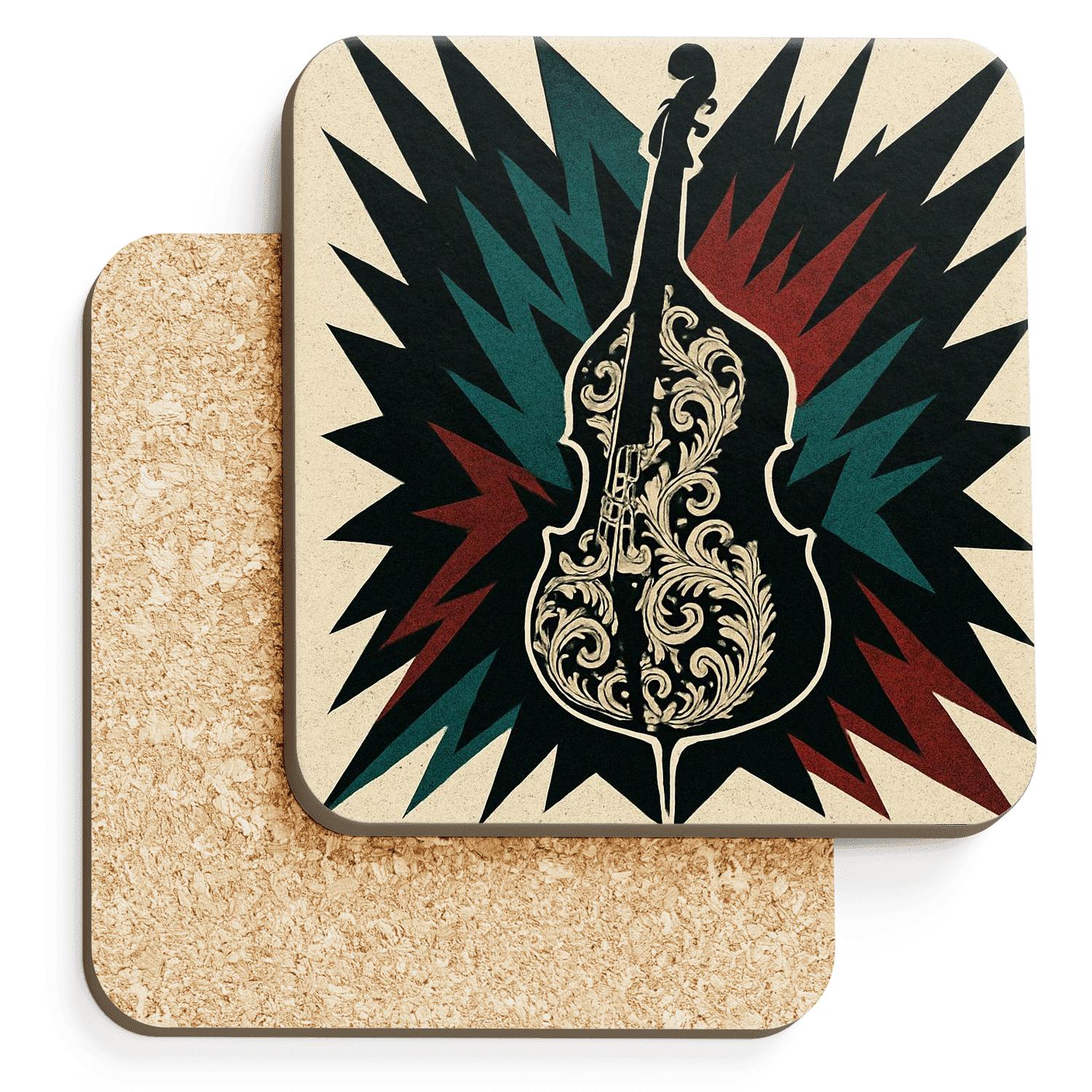 Baroque Bassline Collage elegant tabletop coasters