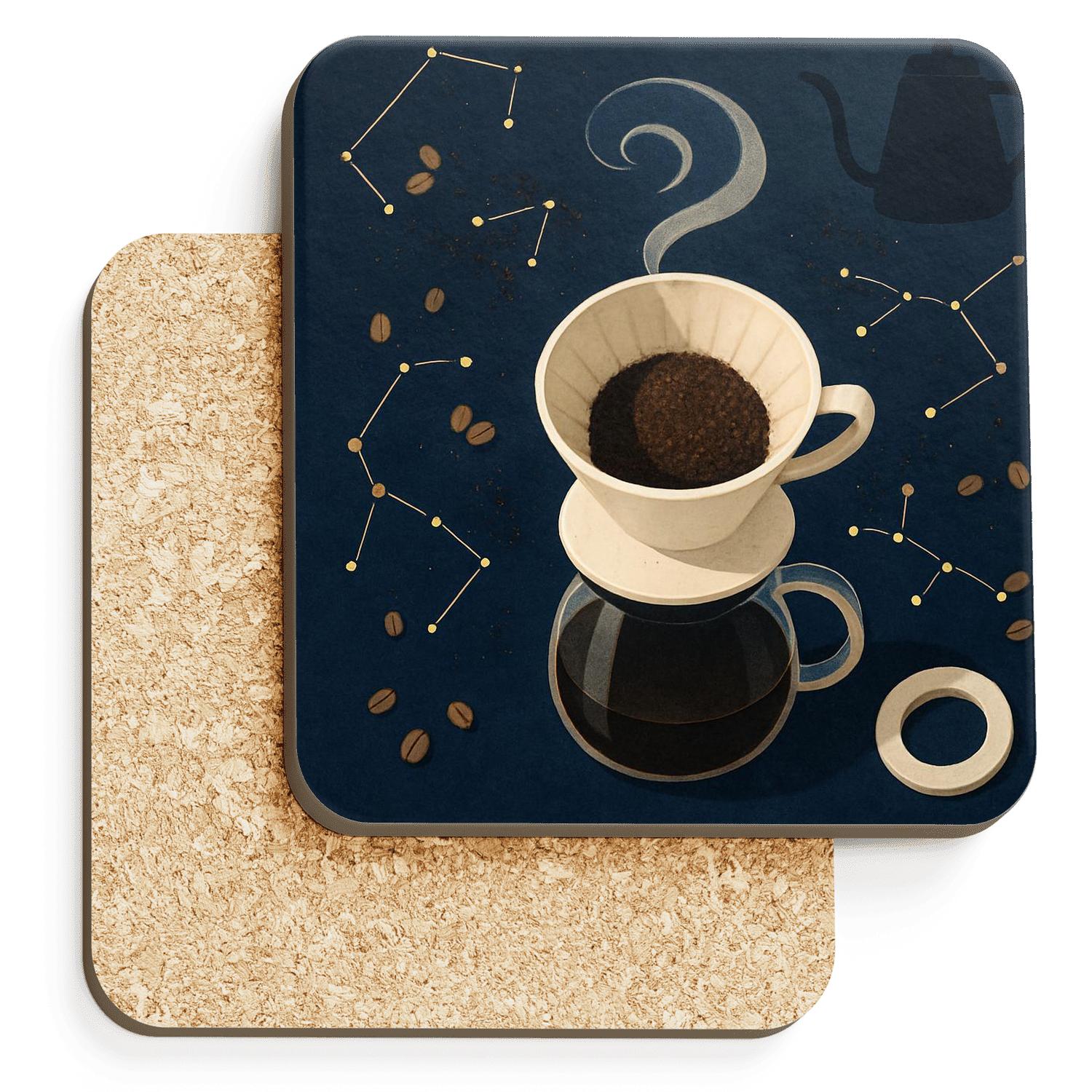 Constellation Pour Over Map personalized drink coasters