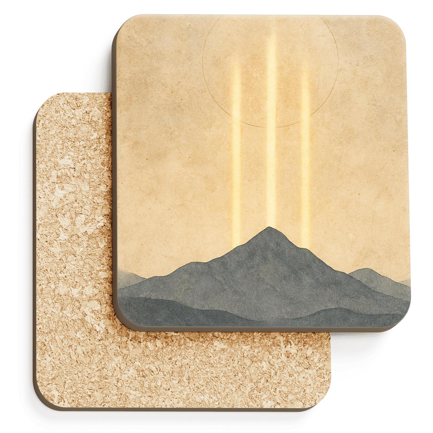 Horizon Of Threefold Light cork coaster sets