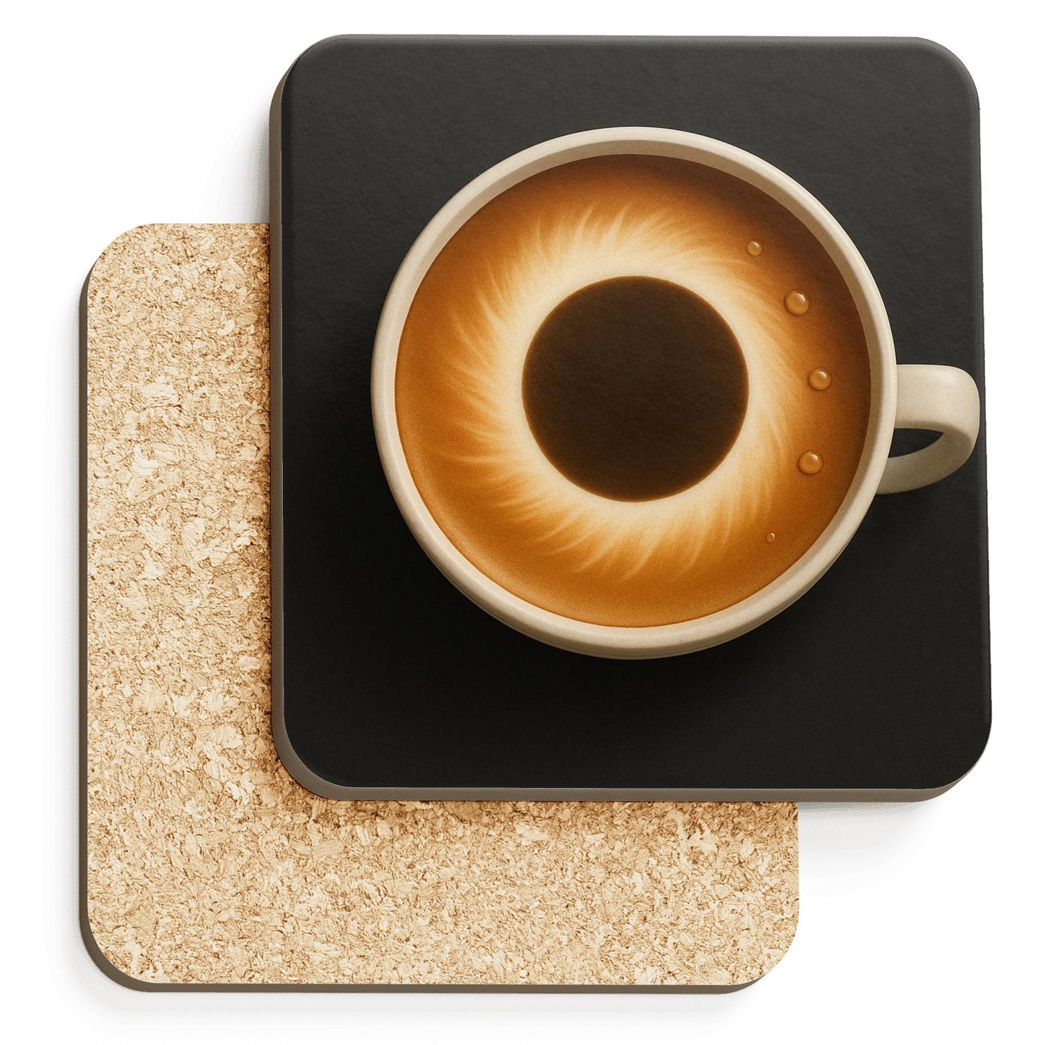 Latte Eclipse Bloom wooden table coasters