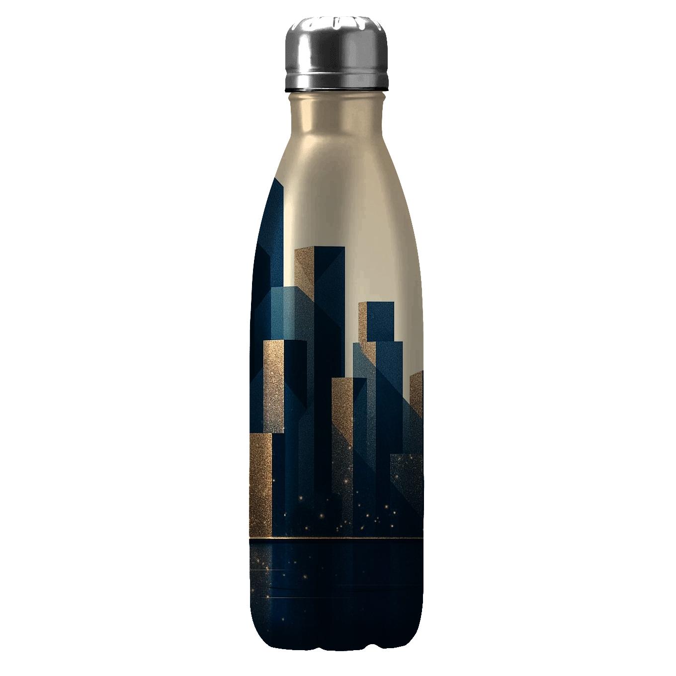 Prismatic Champagne Glitter Skyline water bottles with lids