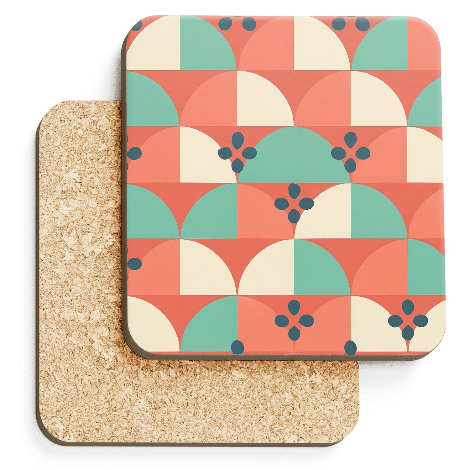 Coral Fan Mosaic With Dot Petals absorbent drink coasters