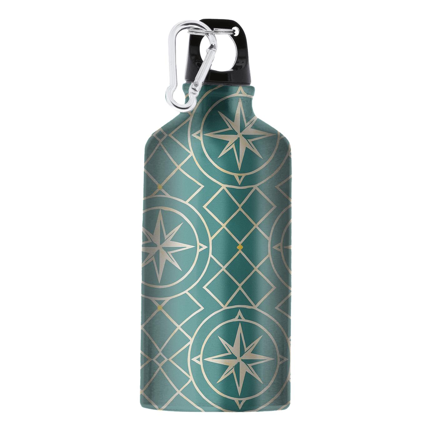 Teal Compass Rose Lattice athletic sports bottles