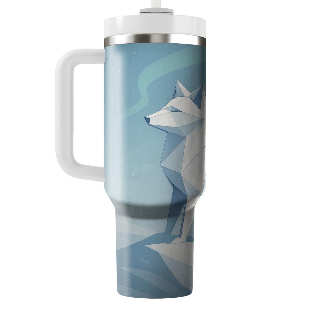 Arctic Fox Origami Snowdrift tumblers for gifts