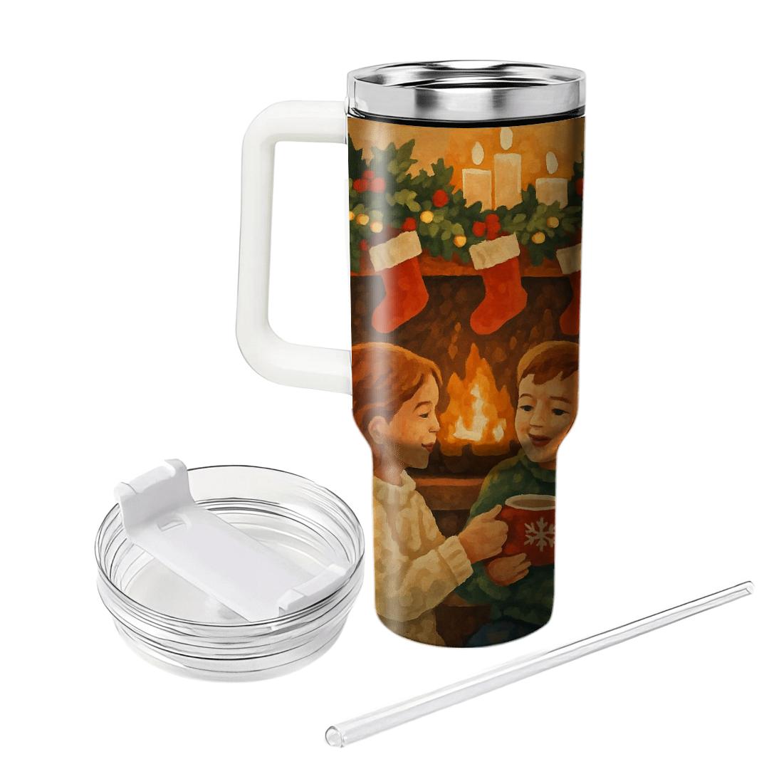 Holly Hearth Gathering personalized tumblers