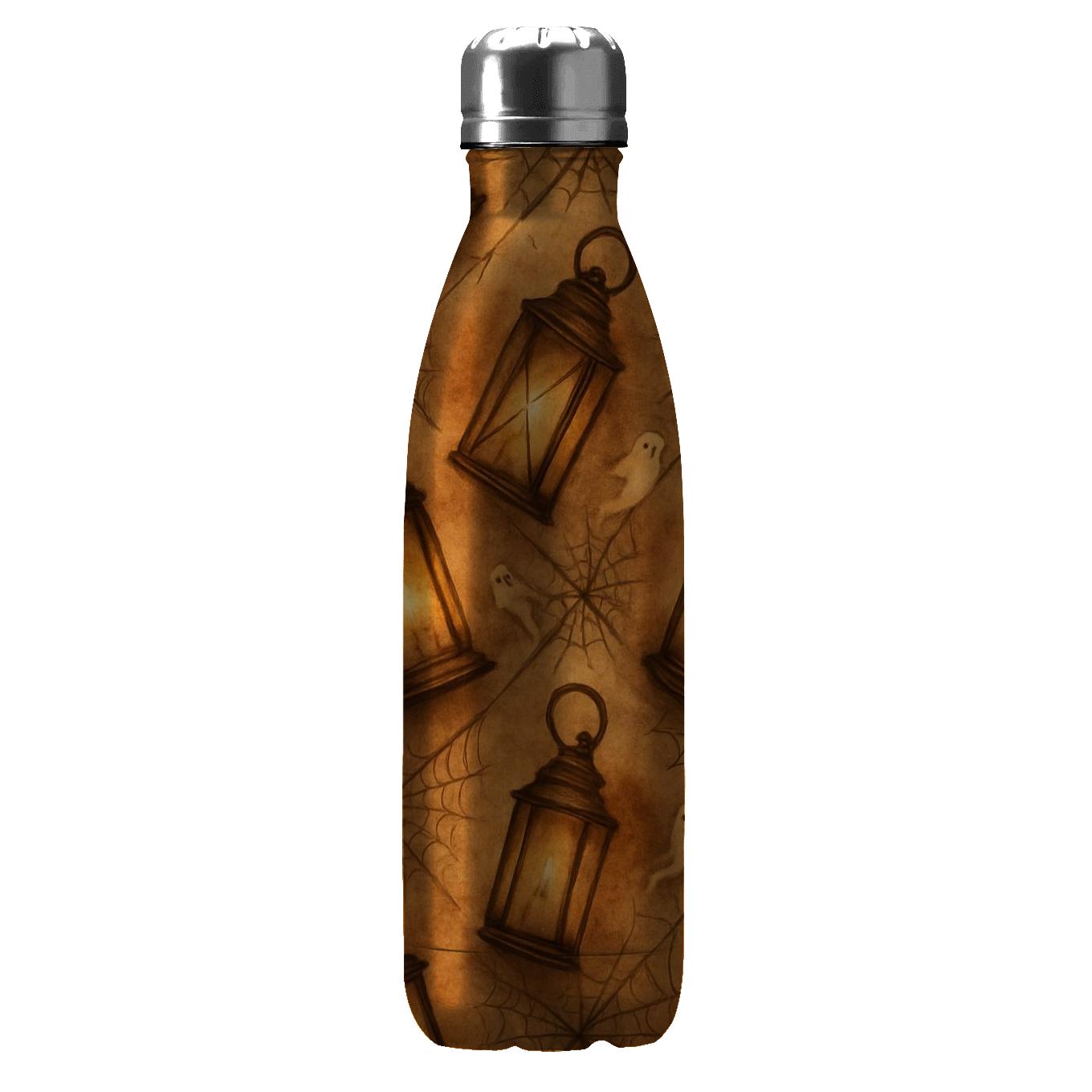 Sepia Parchment Lantern Cluster Lattice personalized water bottles