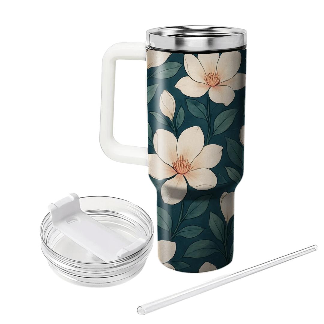 Moonlit Magnolia Lattice decorative tumblers
