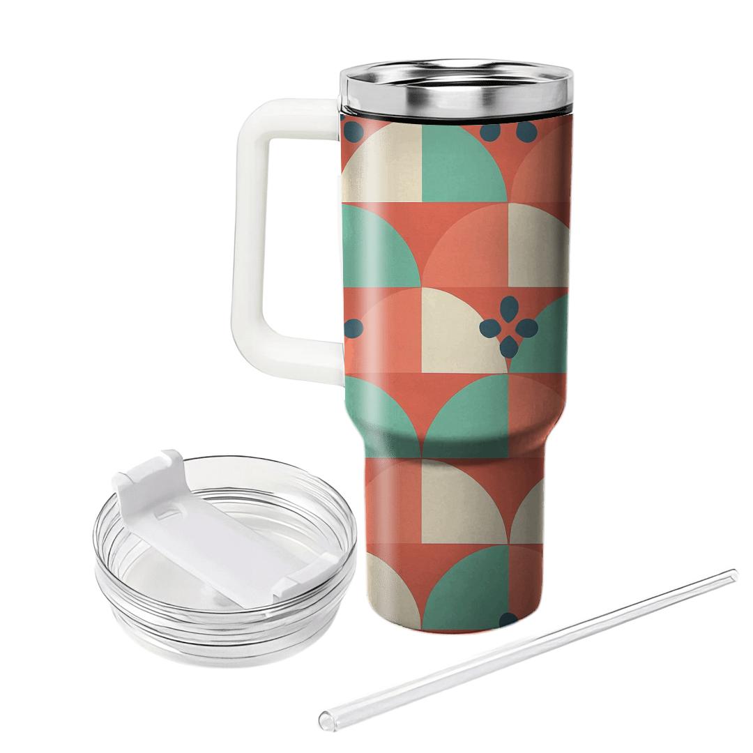 Coral Fan Mosaic With Dot Petals insulated tumblers