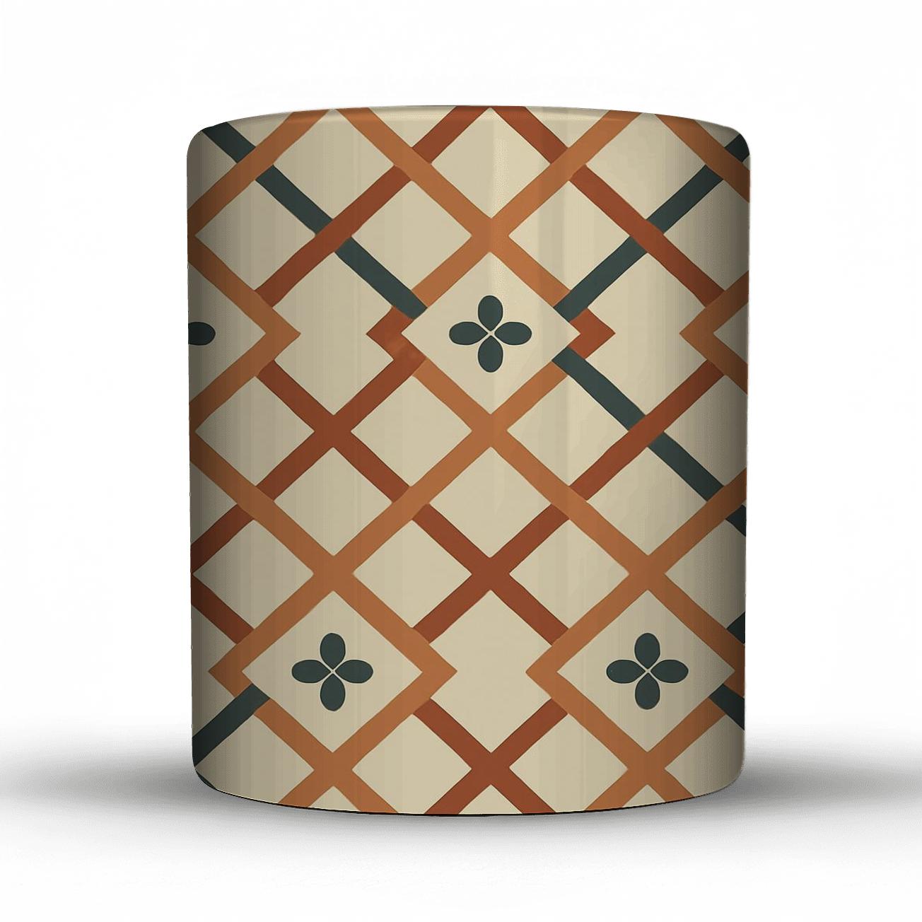 Terracotta Lattice Petal Tessellation novelty coffee mugs