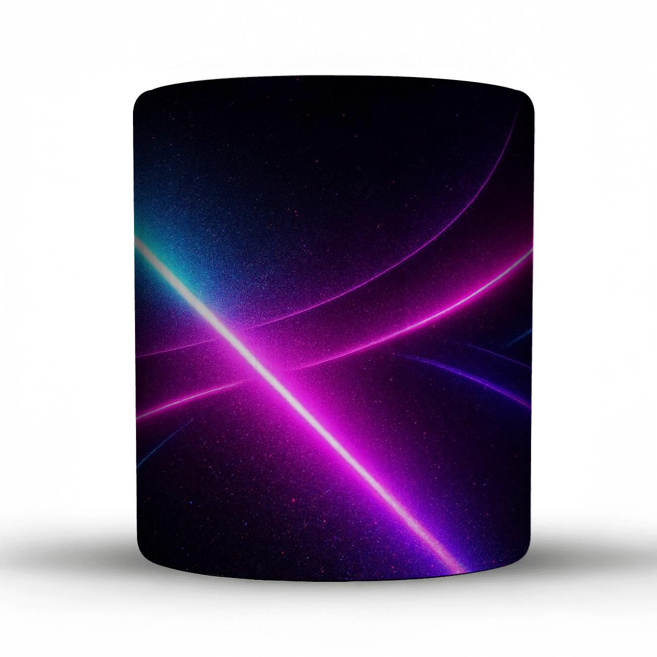 Neon Prism Glitter Noir personalized mugs