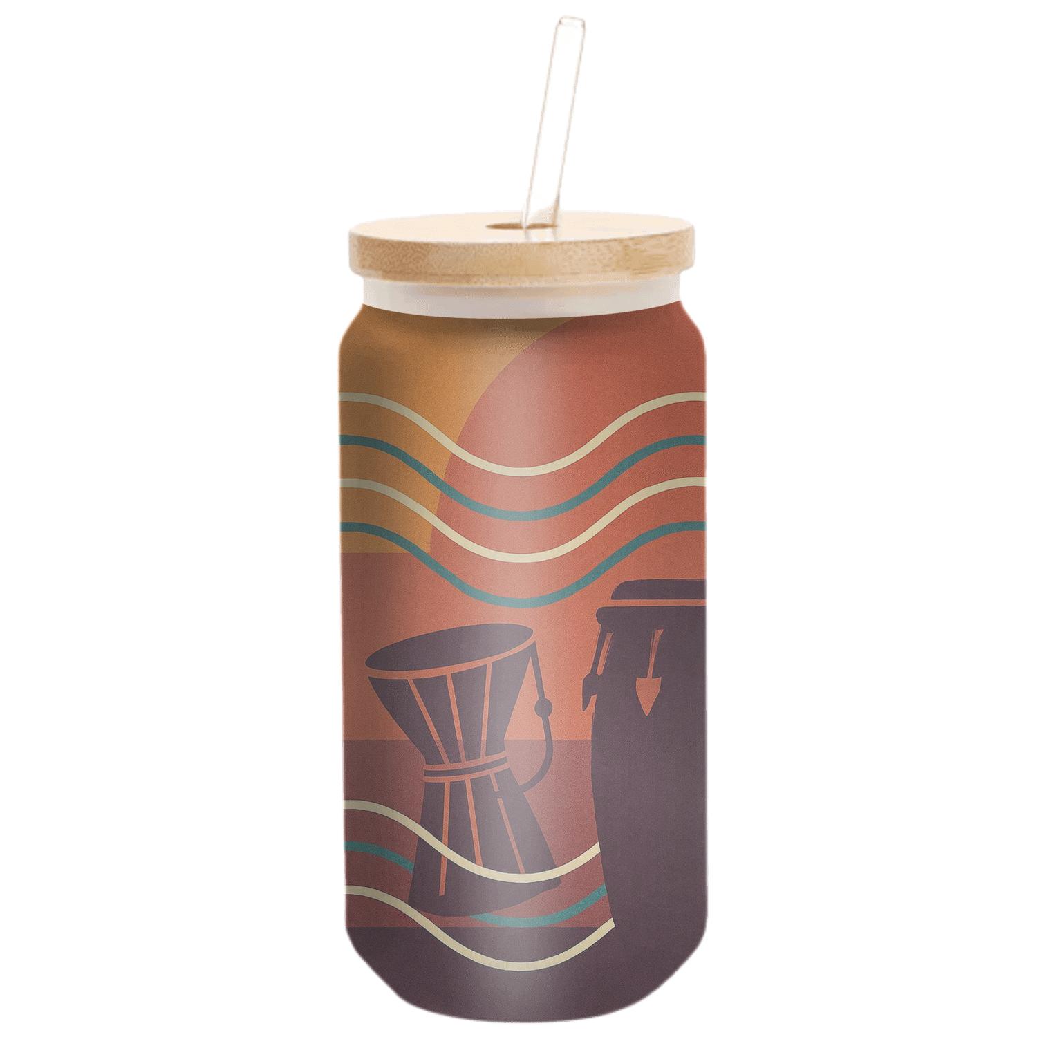 Afrobeat Sunset Polyrhythm Collage textured glass