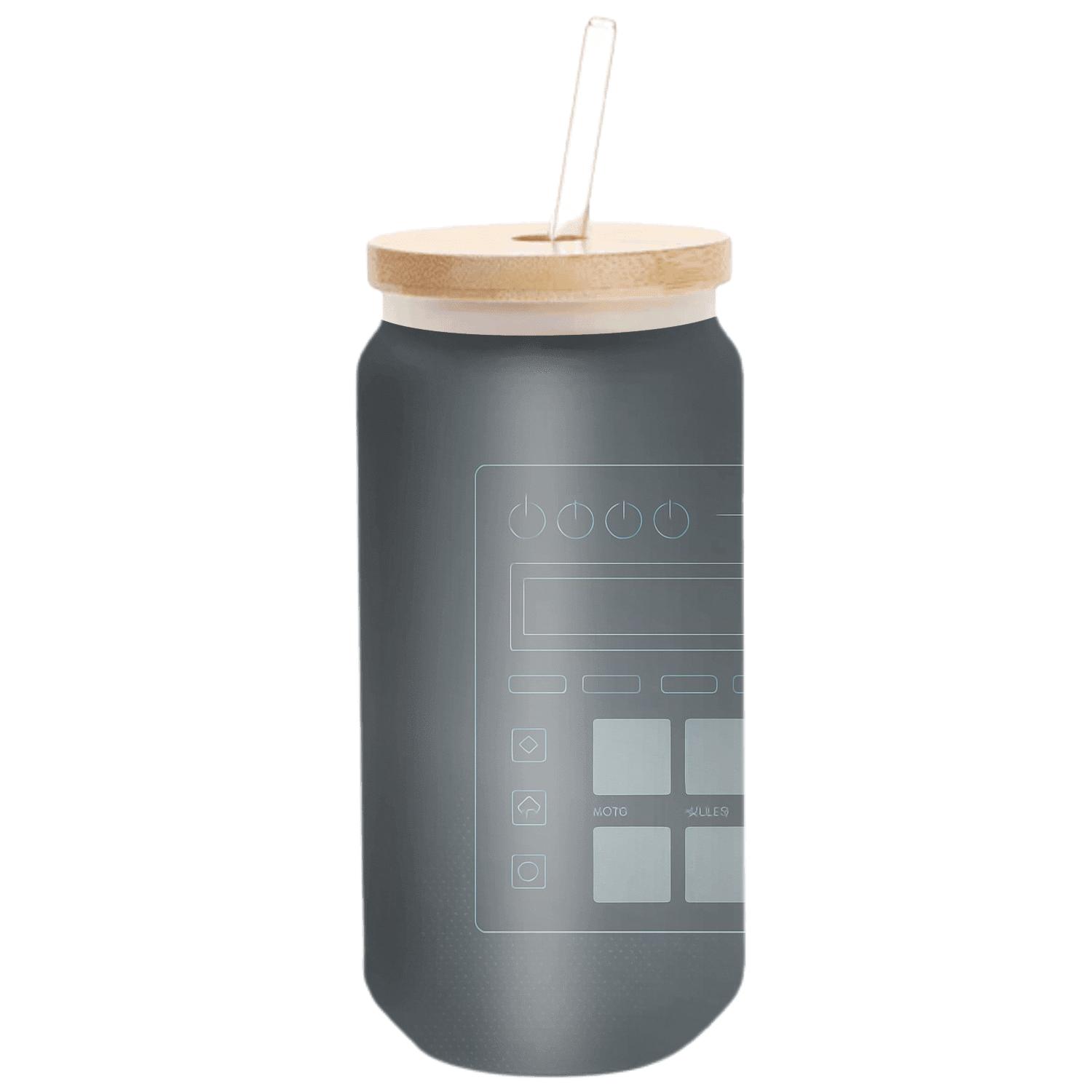 Minimalist Drum Machine Blueprint Pop premium crystal drinkware