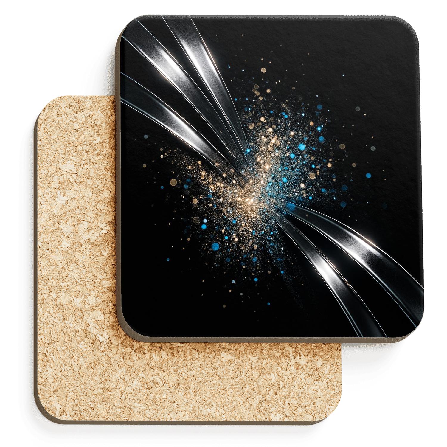 Couture Chrome Confetti wooden table coasters