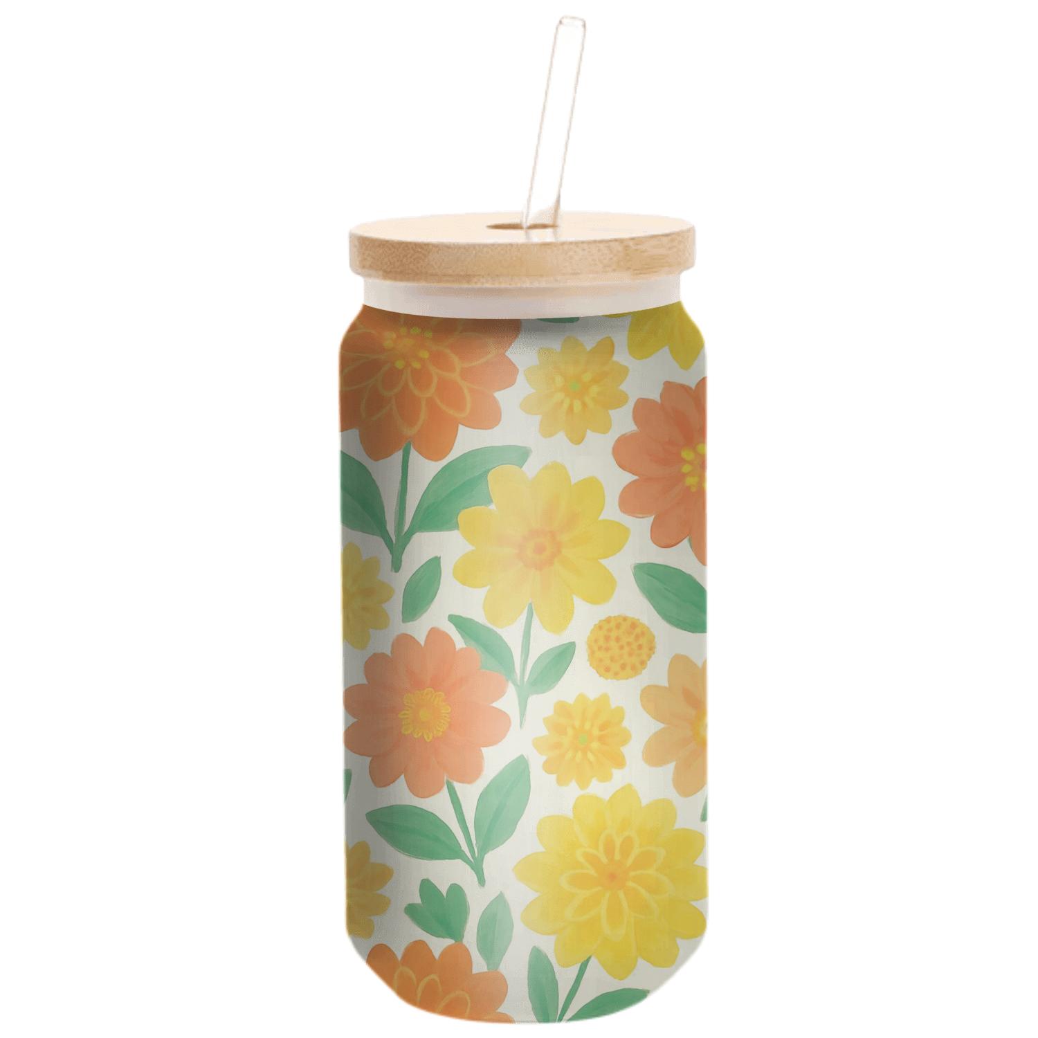 Citrus Dahlia Market Bouquet insulated glass vessels