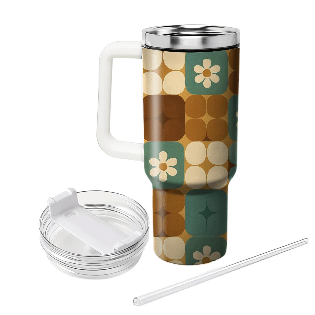 Velvet Lounge Checker Bloom travel tumblers