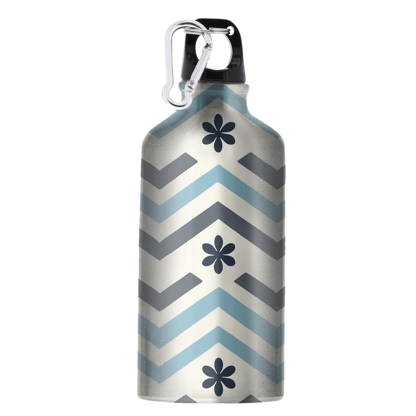 Arctic Chevron Tiles With Minimal Snowflake Rosettes portable sports bottles
