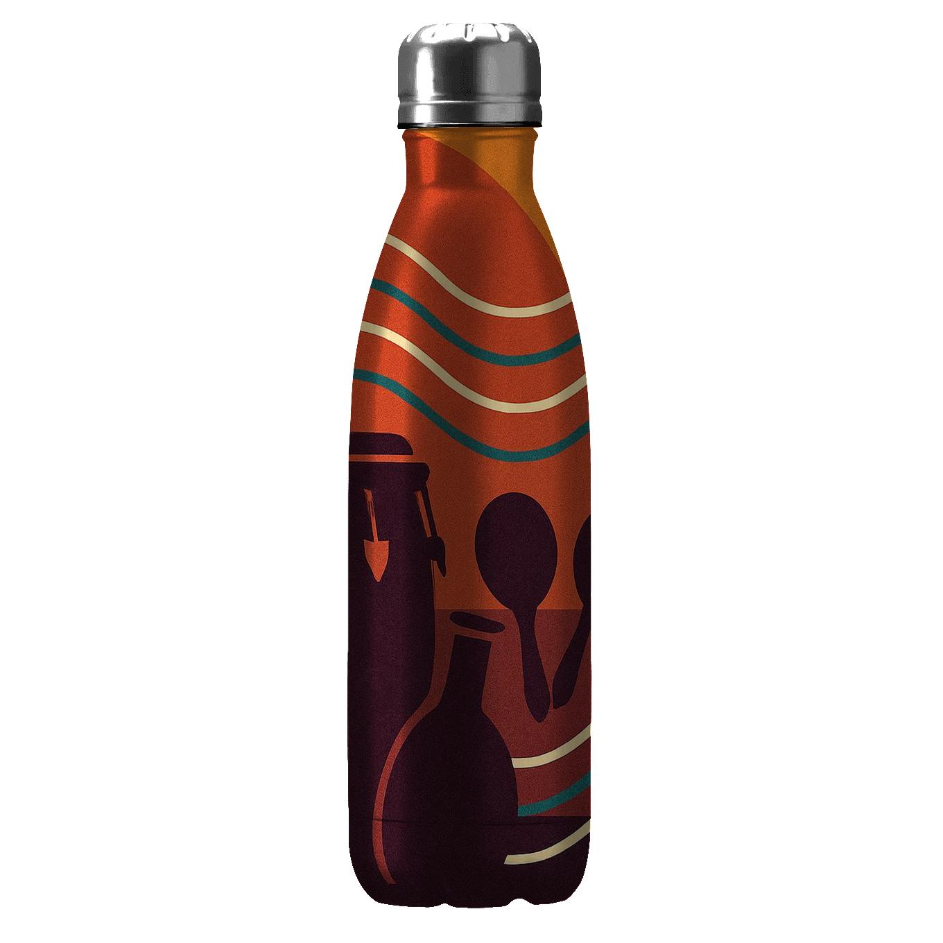 Afrobeat Sunset Polyrhythm Collage unique water bottles