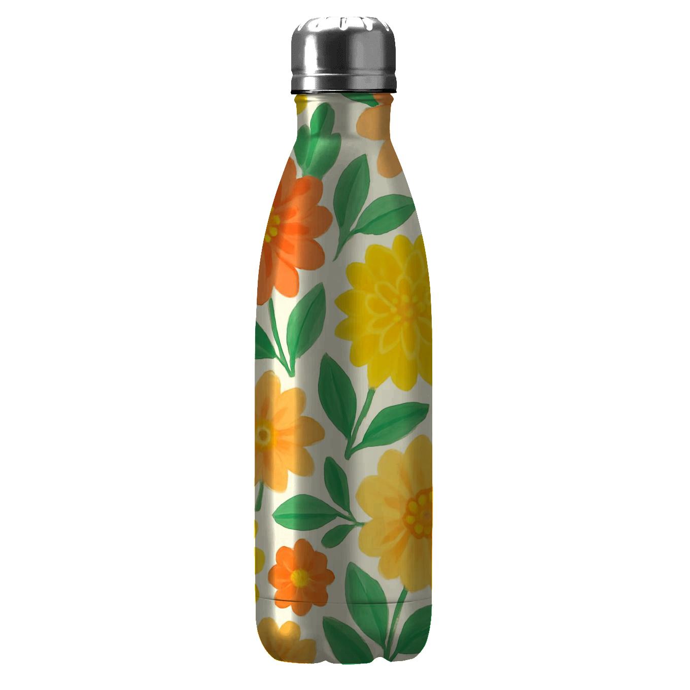 Citrus Dahlia Market Bouquet water bottles with lids