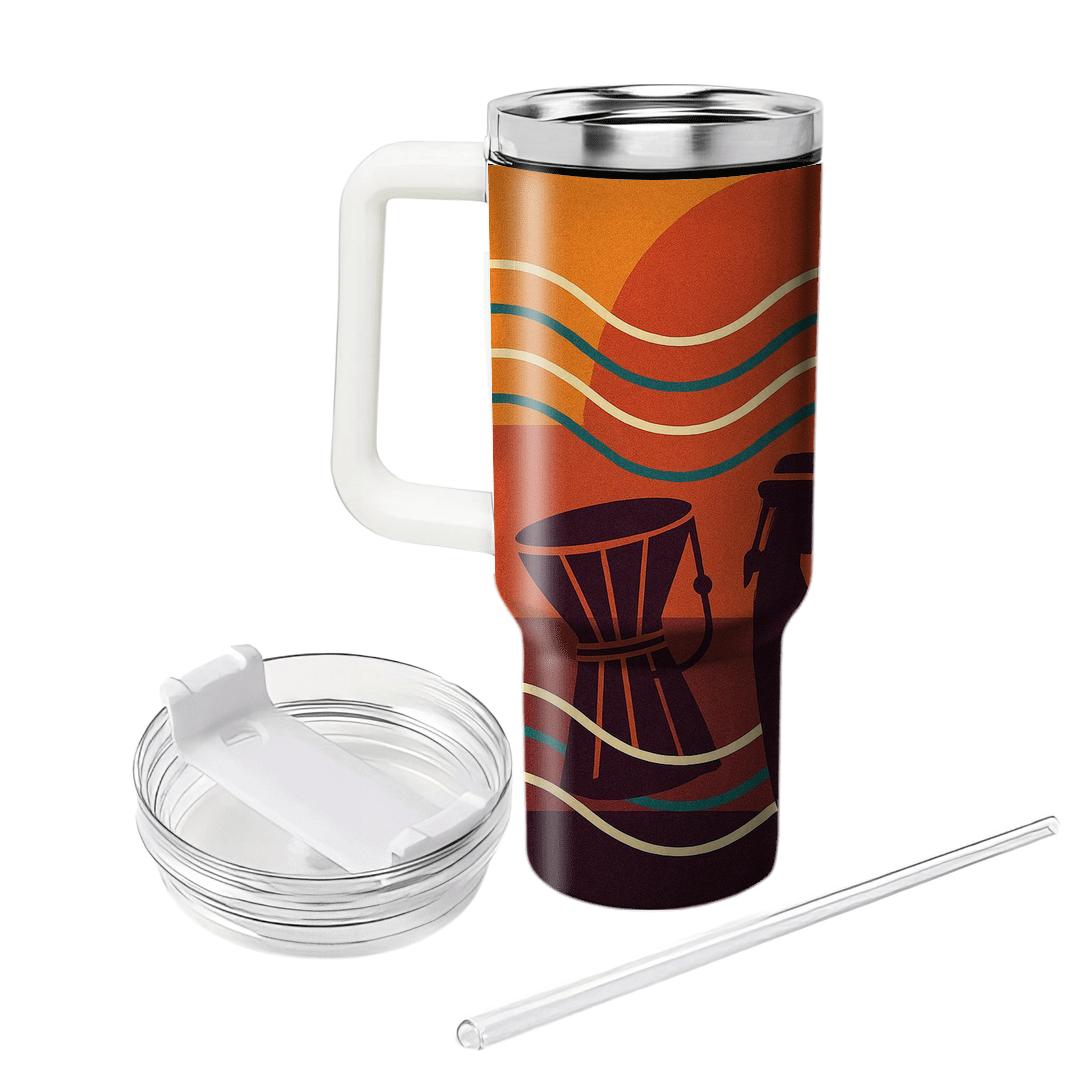 Afrobeat Sunset Polyrhythm Collage custom tumblers