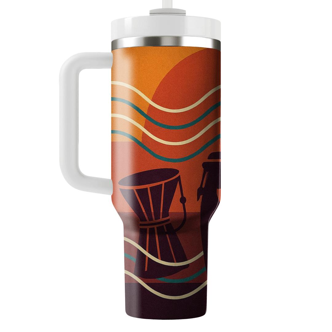 Afrobeat Sunset Polyrhythm Collage custom tumblers