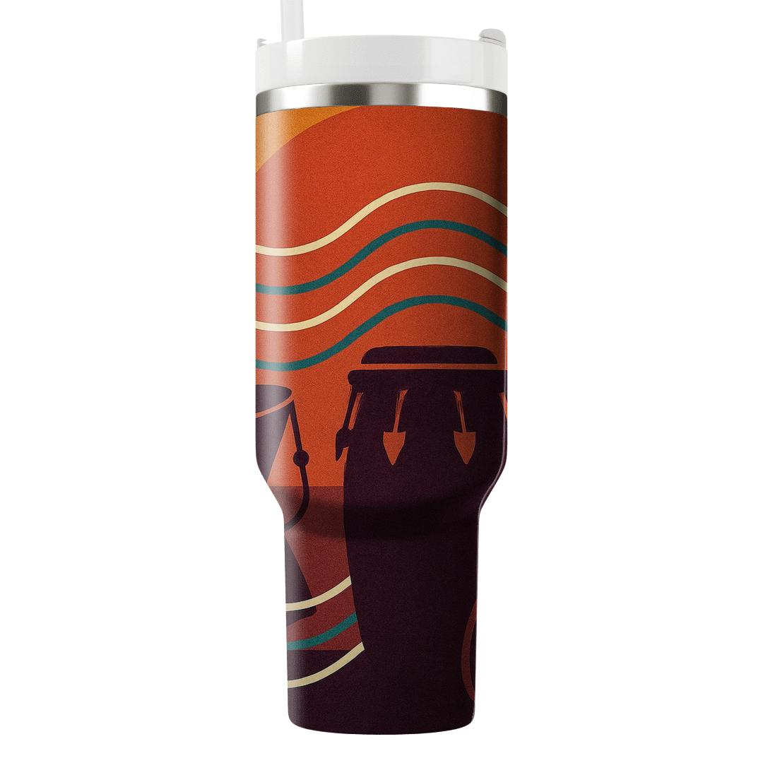 Afrobeat Sunset Polyrhythm Collage custom tumblers