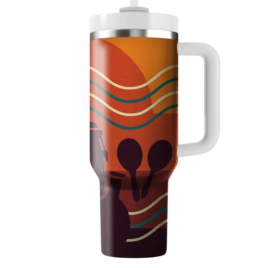 Afrobeat Sunset Polyrhythm Collage custom tumblers