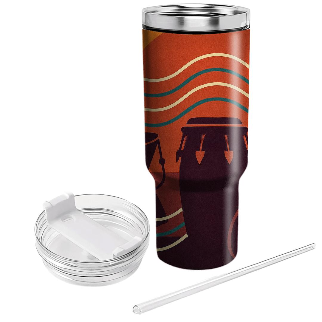 Afrobeat Sunset Polyrhythm Collage custom tumblers