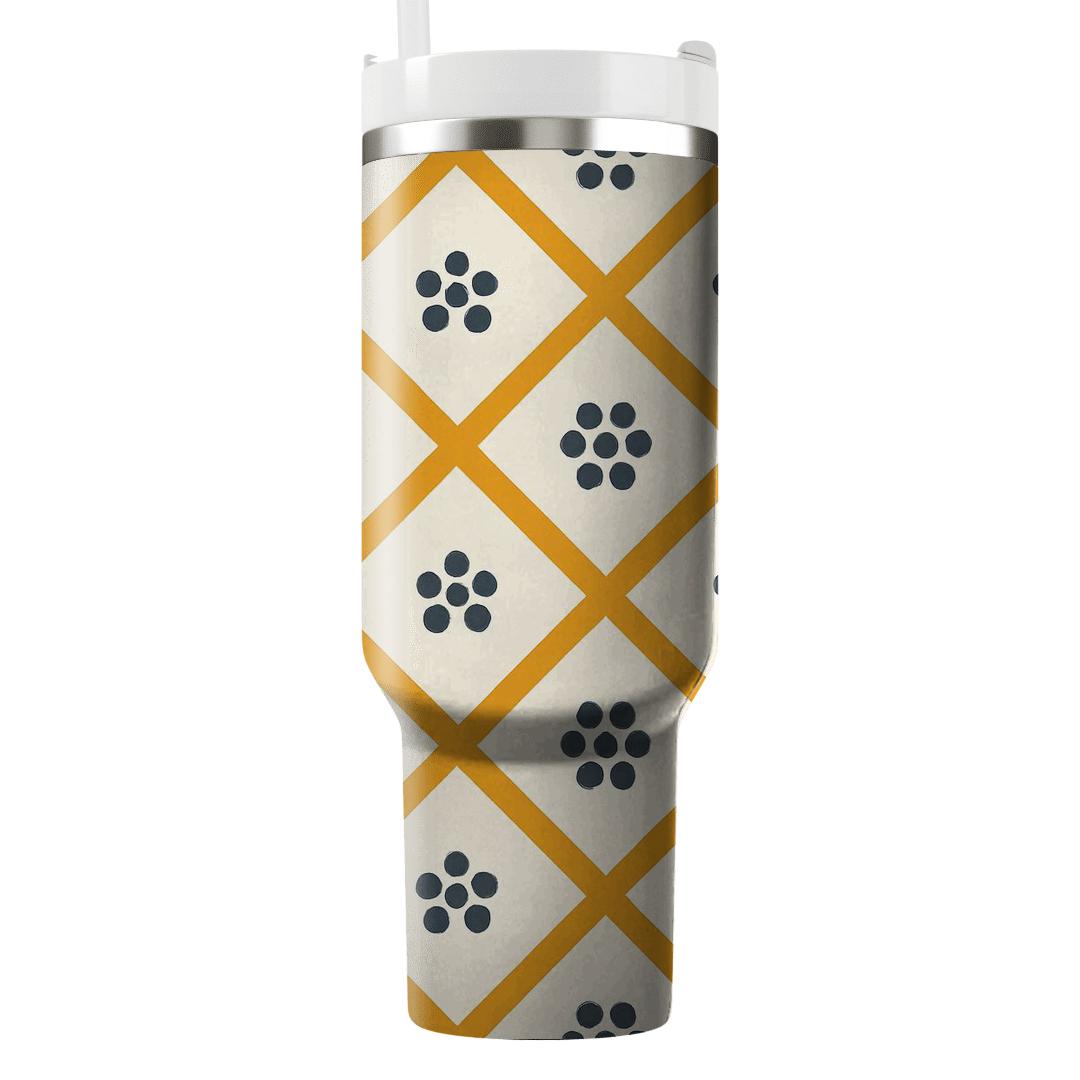 Saffron Lattice With Pepper Berry Motifs travel tumblers