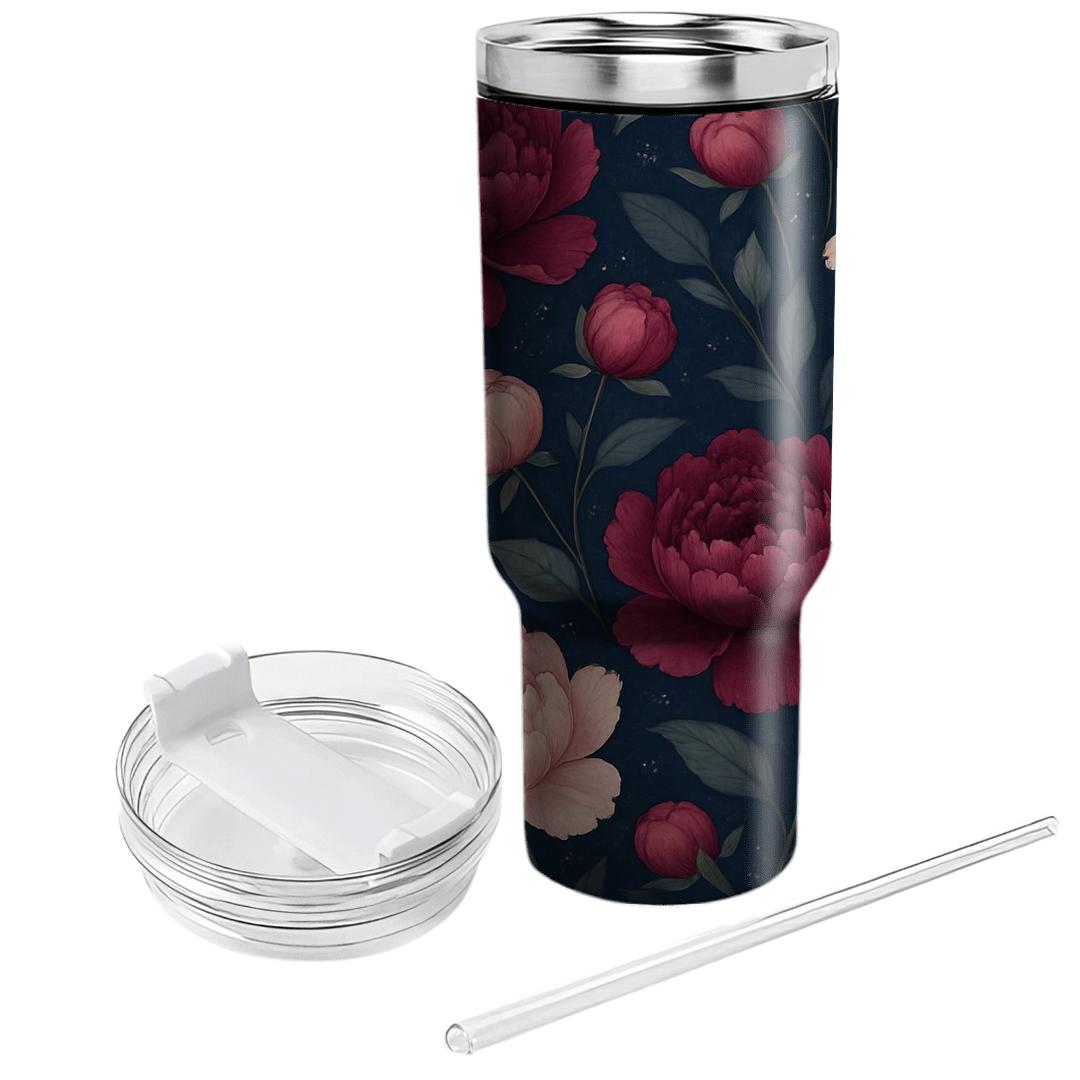 Midnight Peony Constellation decorative tumblers