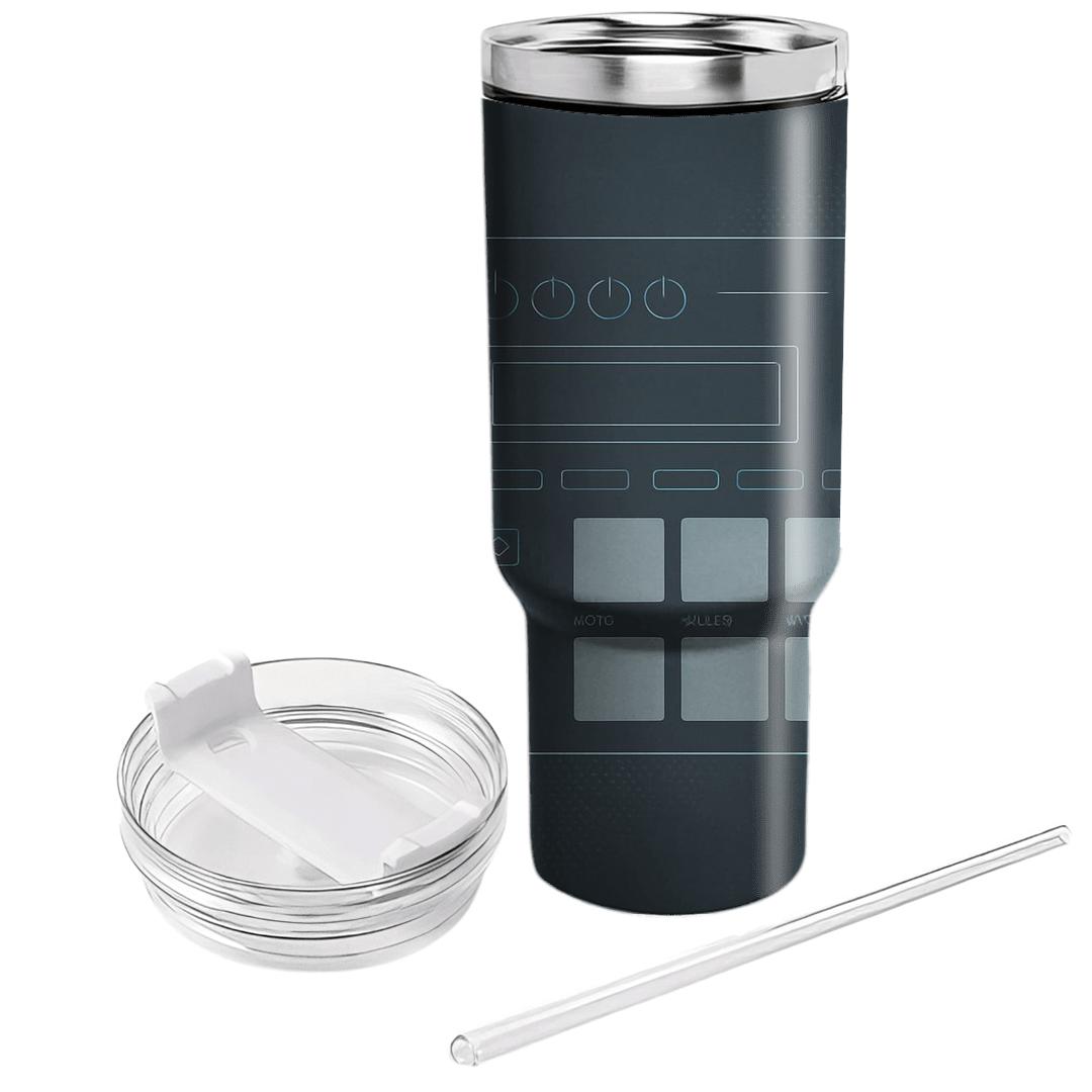 Minimalist Drum Machine Blueprint Pop custom tumblers