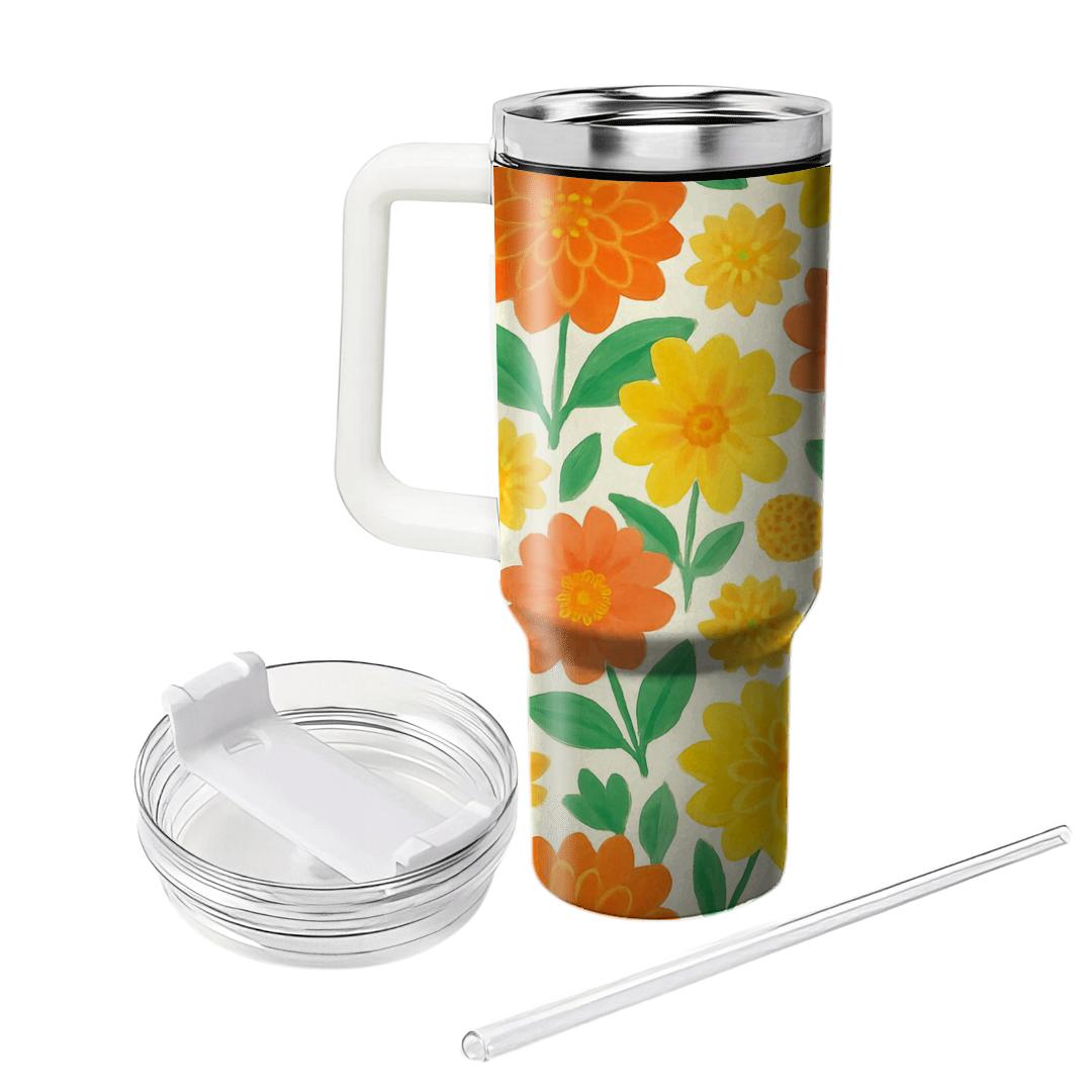 Citrus Dahlia Market Bouquet custom tumblers