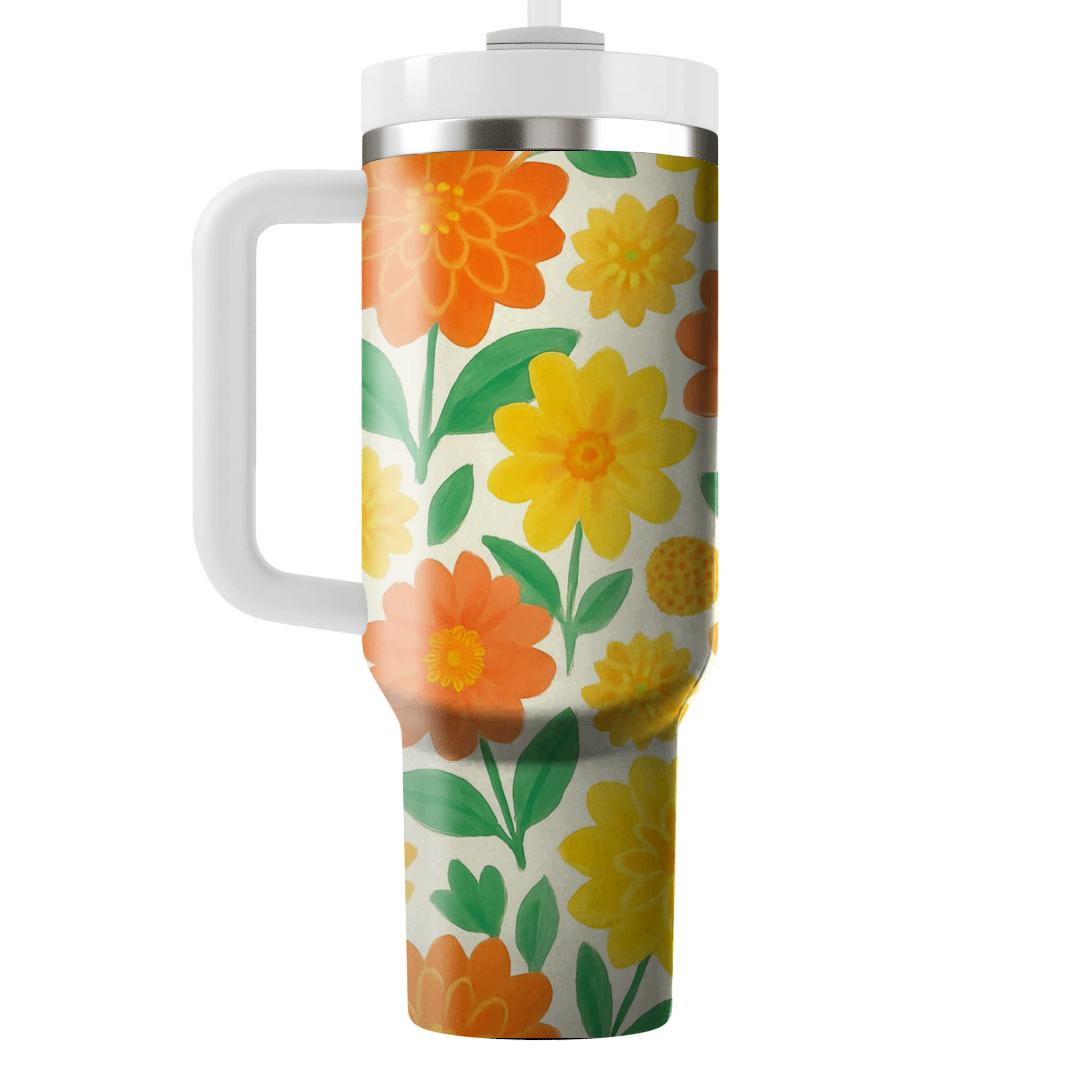 Citrus Dahlia Market Bouquet custom tumblers