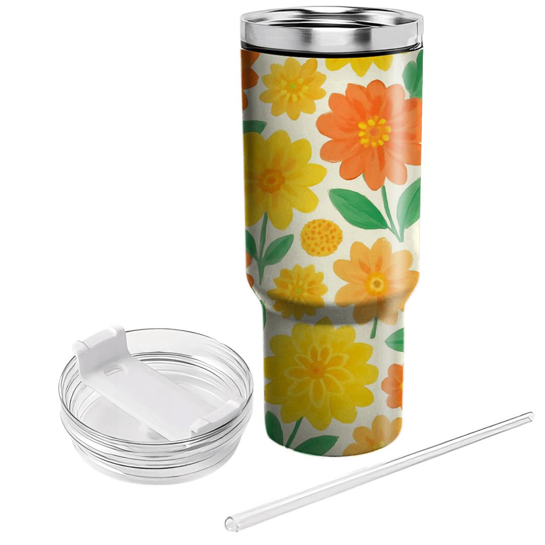 Citrus Dahlia Market Bouquet custom tumblers