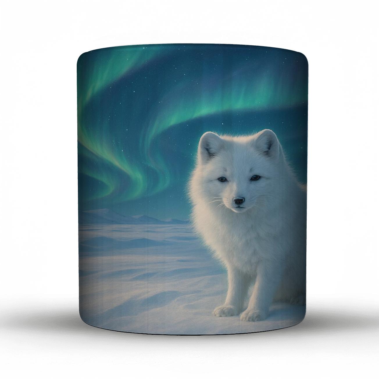 Aurora Arctic Fox Drift ceramic coffee mugs