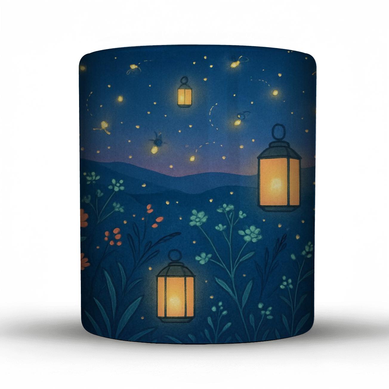 Midsummer Firefly Lantern Meadow novelty coffee mugs