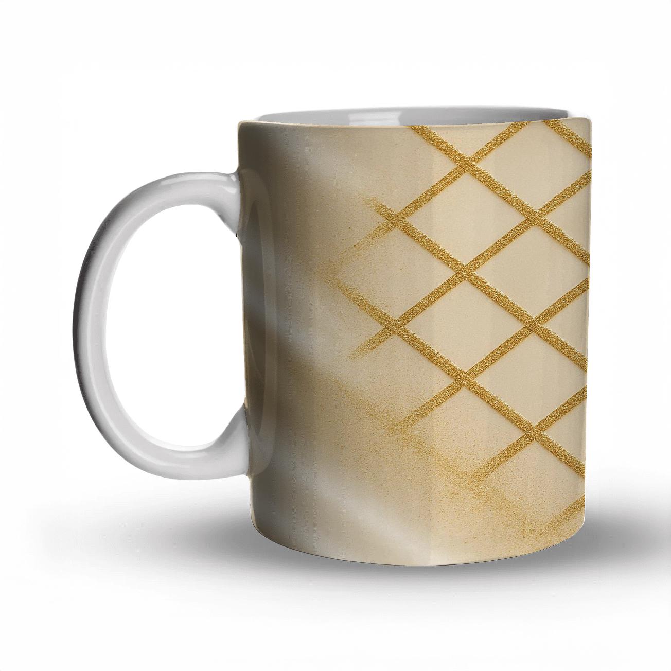 Champagne Glitter Lattice Luxe novelty coffee mugs