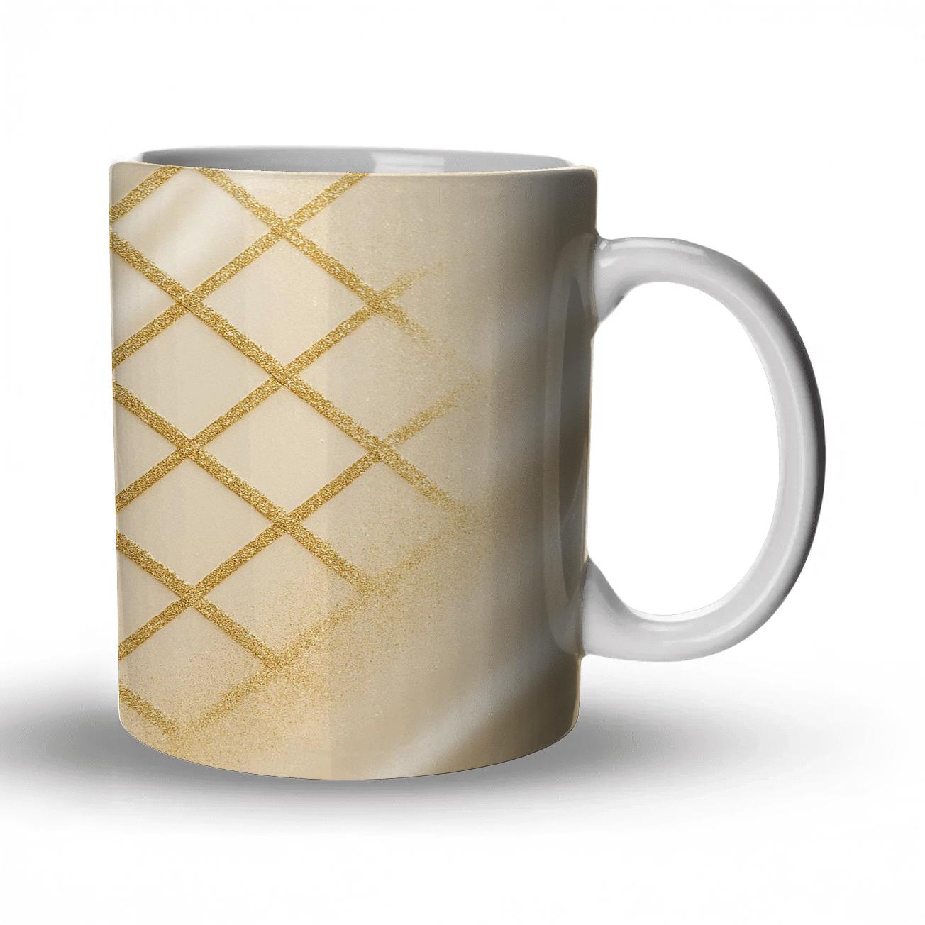 Champagne Glitter Lattice Luxe novelty coffee mugs