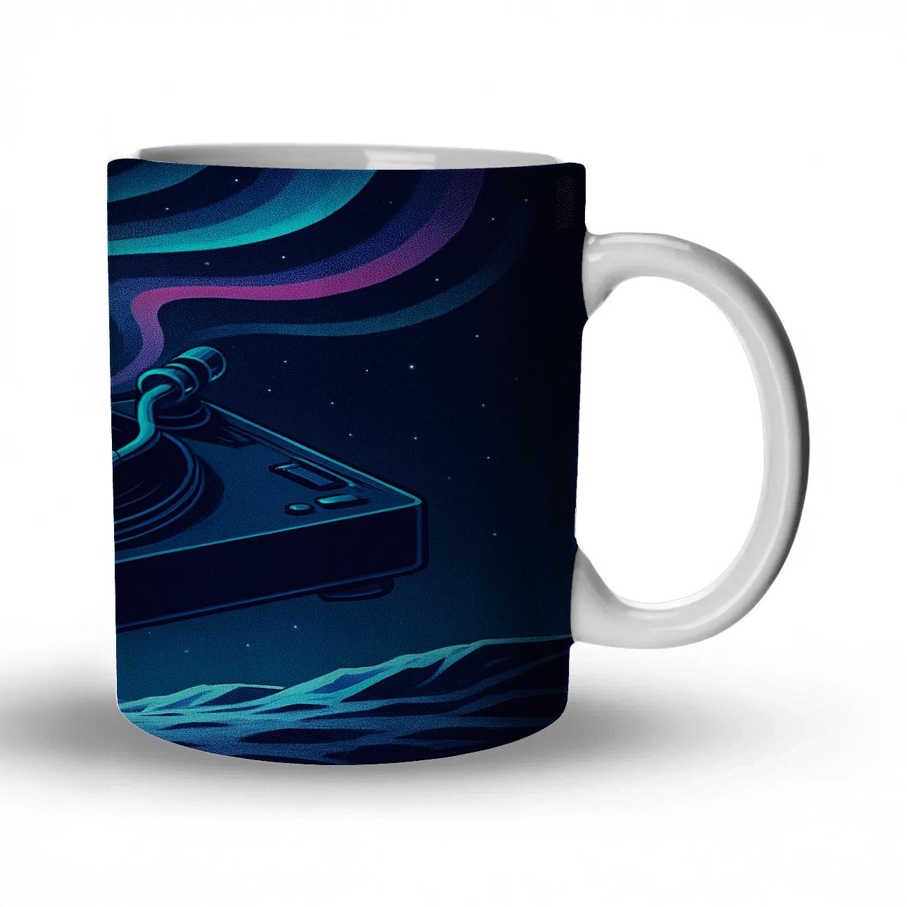 Cosmic Turntable Aurora gift mugs for occasions