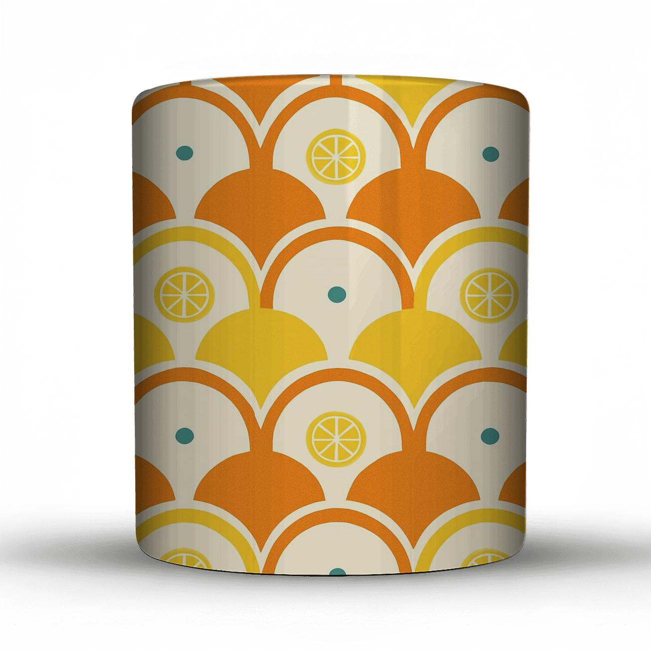 Scalloped Lattice Citrus Mosaic novelty coffee mugs