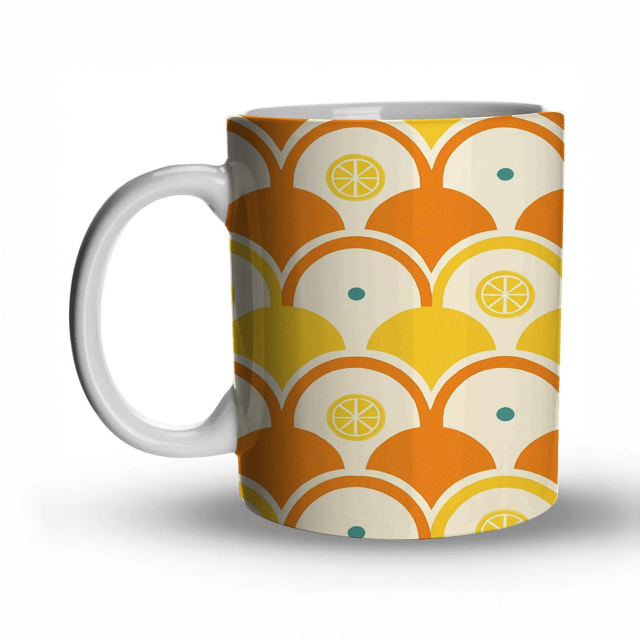 Scalloped Lattice Citrus Mosaic novelty coffee mugs