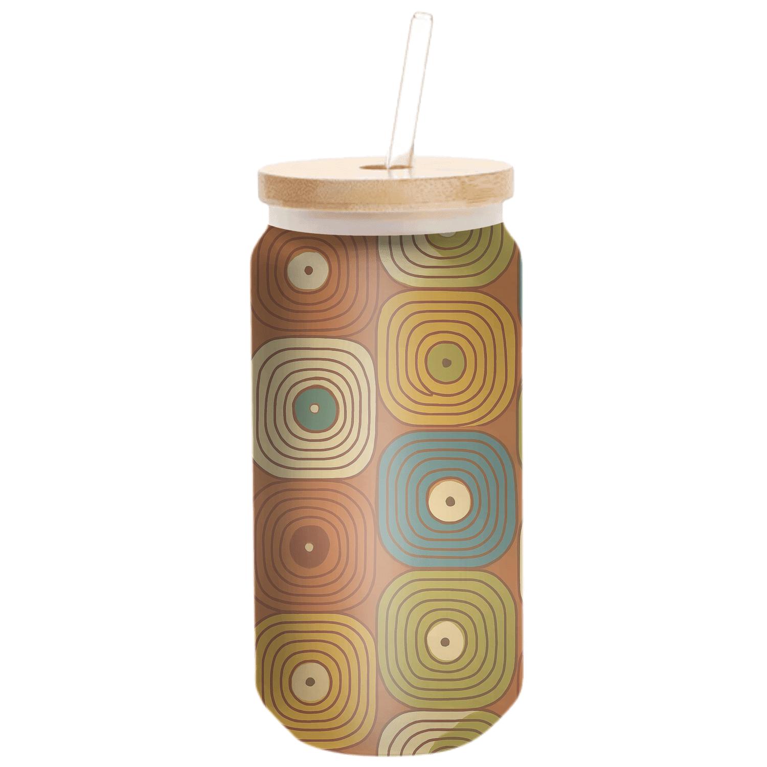 Cinnamon Vinyl Groove Grid handcrafted glassware drinkware