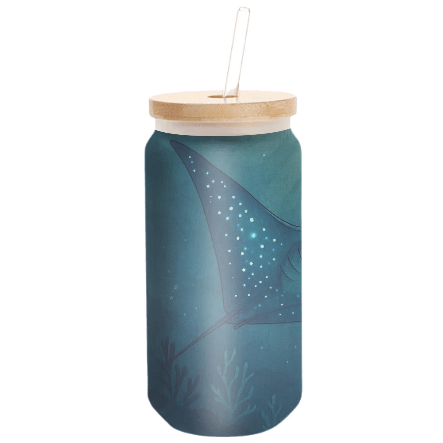 Bioluminescent Manta Reef Drift insulated glass vessels