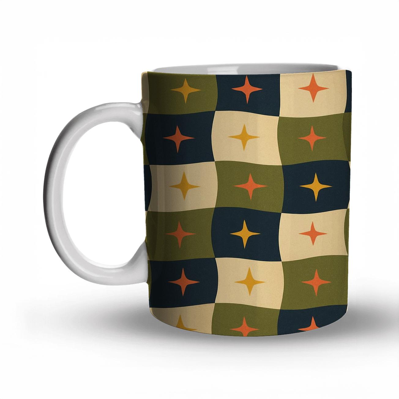 Starry Checkerboard Groove insulated thermal mugs