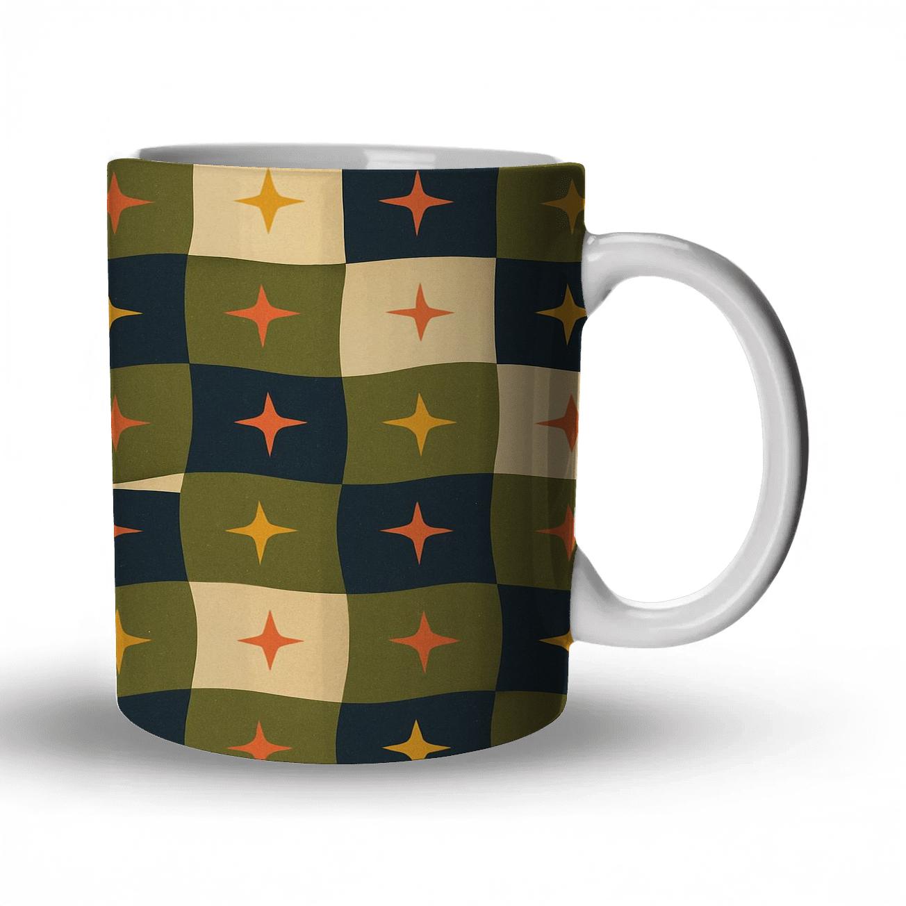 Starry Checkerboard Groove insulated thermal mugs