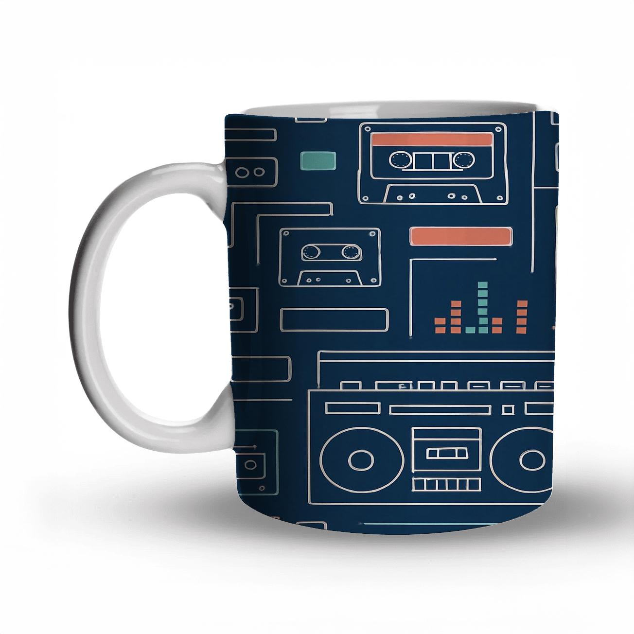 Cassette City Blueprint ceramic coffee mugs