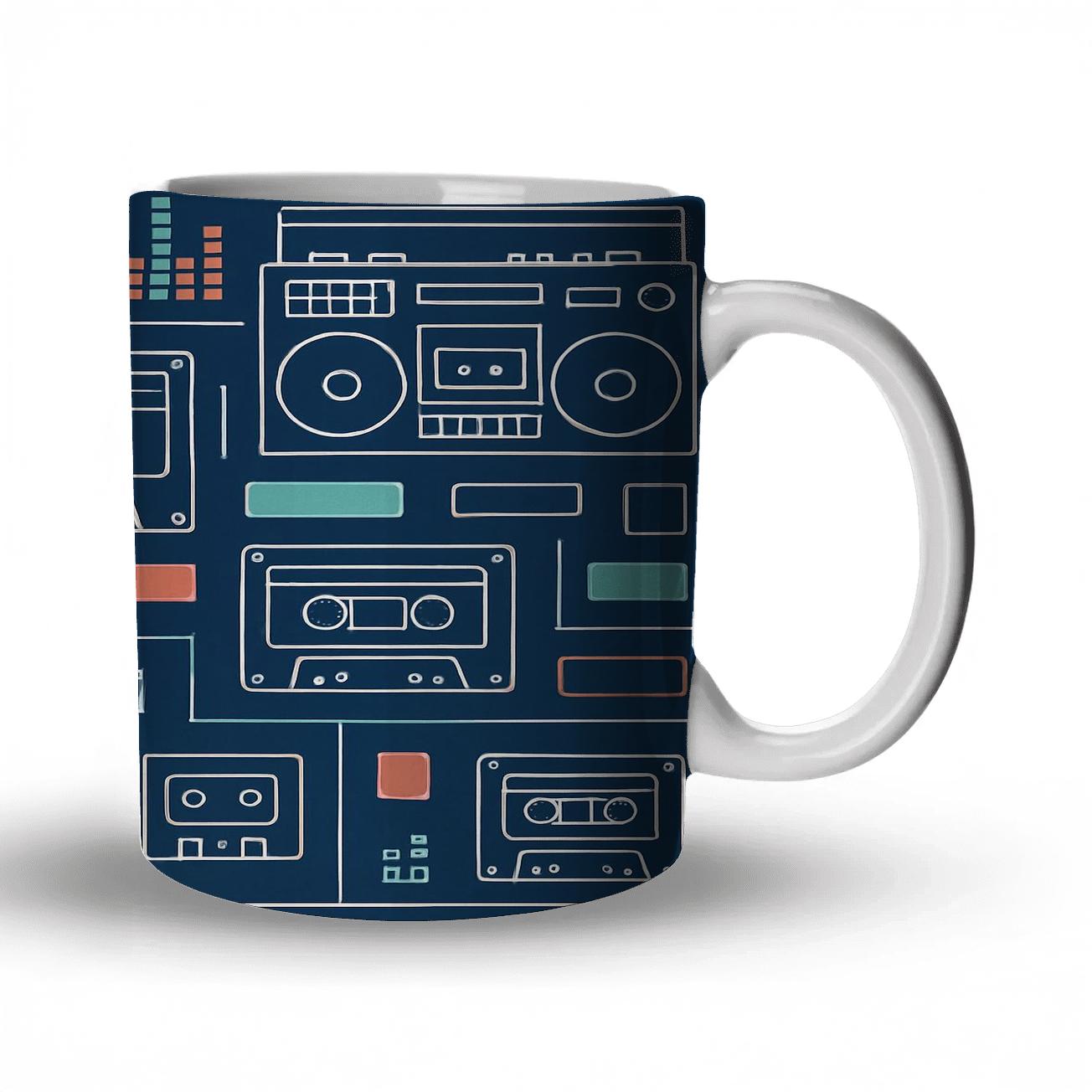 Cassette City Blueprint ceramic coffee mugs