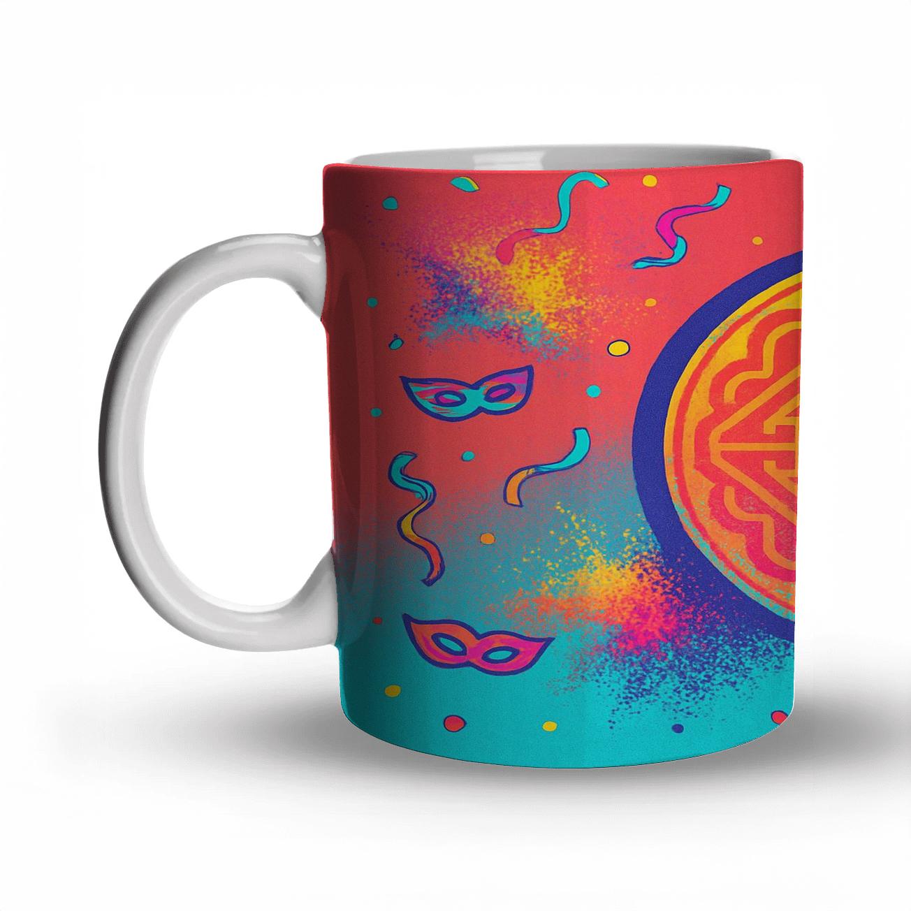 Glitch Mooncake Carnival travel mugs with handles