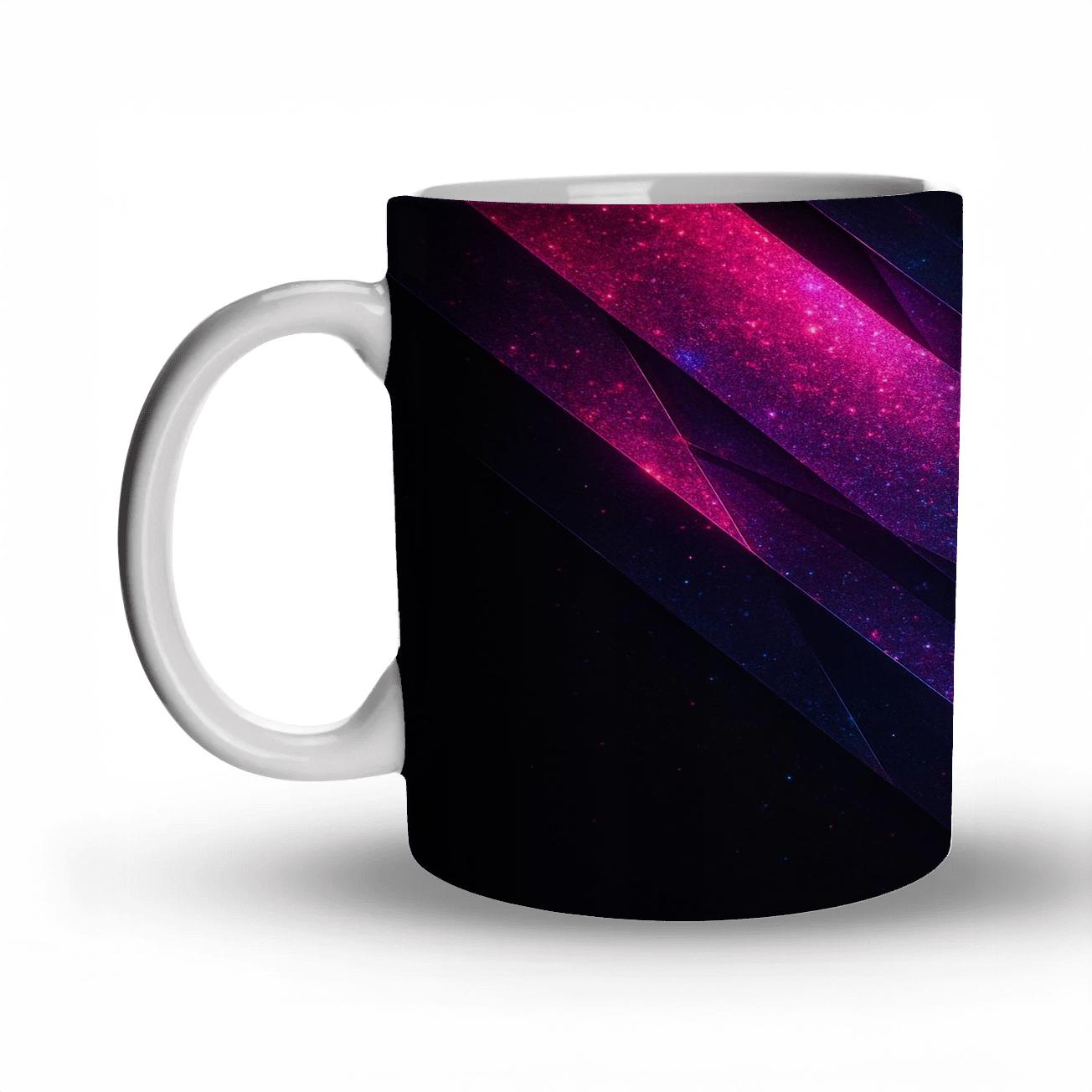 Neon Prism Glitter Afterglow ceramic coffee mugs