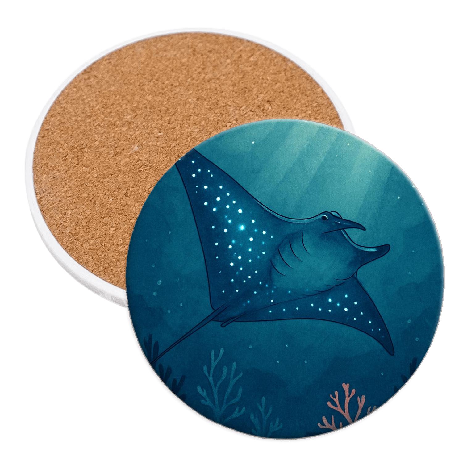 Bioluminescent Manta Reef Drift stone coaster collections